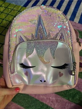 Pink Glitter Unicorn Sequin Mini Backpack